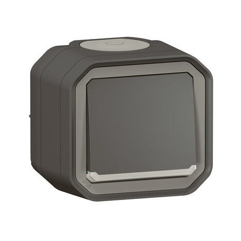 bouton poussoir - no - lumineux - anthracite - saillie - legrand plexo 069782l