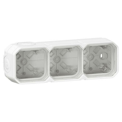 Boîtier saillie à embouts 3 postes horizontaux et verticaux Plexo blanc LEGRAND 069688L
