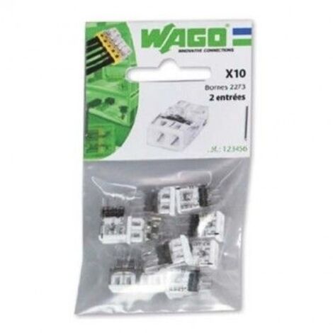 Bornes pour Boîtes de Dérivation COMPACT (x100) pour conducteurs rigides - 2x2,5mm² - WAGO - Réf. 2273-202 (1/2)