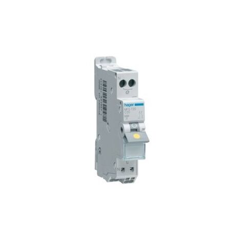 Hager – Disjoncteur unipolaire 2A 3kA – Courbe C – Raccordement automatique sans vis – 2 pôles phase neutre – 1 module 18 mm