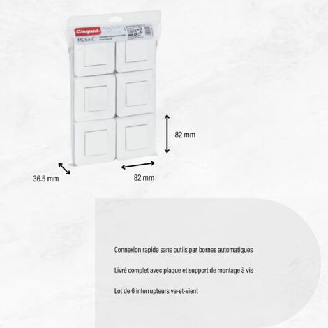 300430 Legrand Dooxie Lot de 6 Interrupteurs Blanc Complets - Legrand 300430 Legrand Dooxie Lot de 6 Interrupteurs Blanc Complets - Legrand