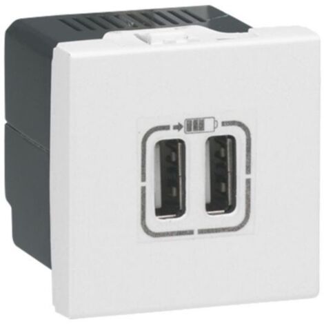 LEGRAND MOSAIC PRISE USB DOUBLE 2400MA BLANC EU - 278594L