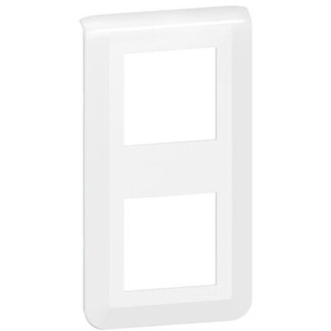 Legrand – Plaque de finition double verticale blanche brillante – Compatible supports Batibox – Fixation par clips – 277822L (1/2)
