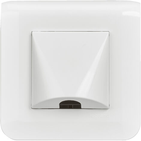 Legrand – Sortie de câble Mosaic complète avec plaque blanche – Montage rapide sans outil – Compatible tous supports – Dimensions 45x45mm