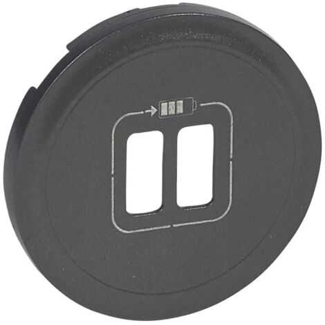Enjoliveur double USB graphite – Prise USB complète – Installation rapide – Compatible avec mécanismes Legrand – 67956 (1/2)