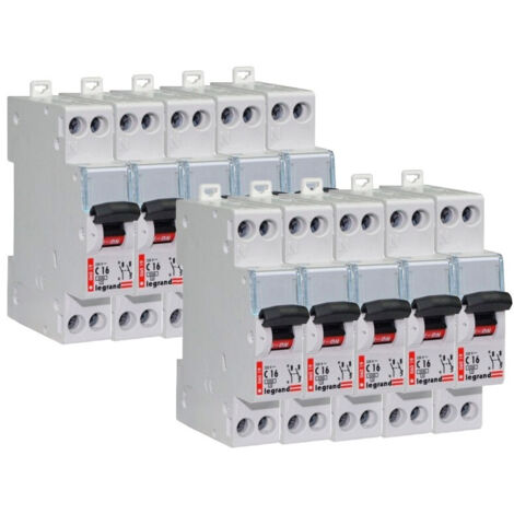 Lot de 10 Disjoncteurs DNX 16A - Uni+N -230V- À Vis (406774)