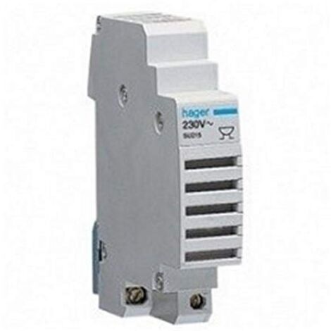 Hager – Sonnerie modulaire 230V – Niveau sonore 85 dB – Courant nominal 0,03 A – Puissance 6,5 VA – Installation sur rail DIN – SU213 (1/5)