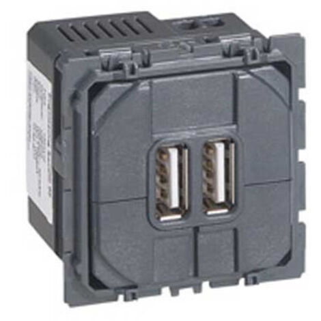 Legrand – Mécanisme de prise USB double – Chargement rapide 2400 mA – Compatible avec enjoliveurs standard – Installation en boîte d'encastrement 40mm