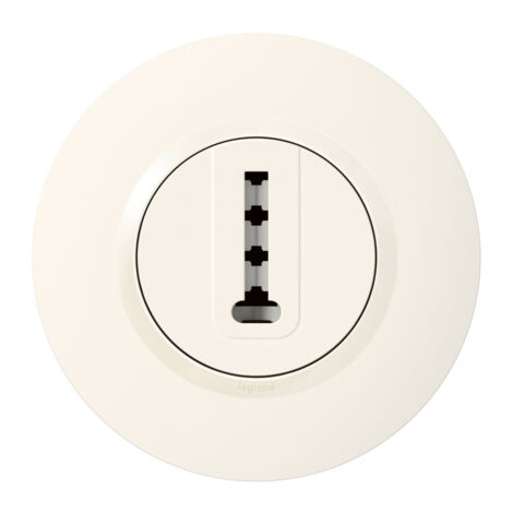 Prise téléphone en T dooxie livrée avec plaque ronde blanche et griffes emballage blister (095058)