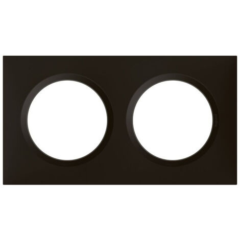 Legrand – Plaque de finition carrée Dooxie 2 postes – Plastique thermoplastique noir effet velours – Montage horizontal et vertical – IP20 IK04