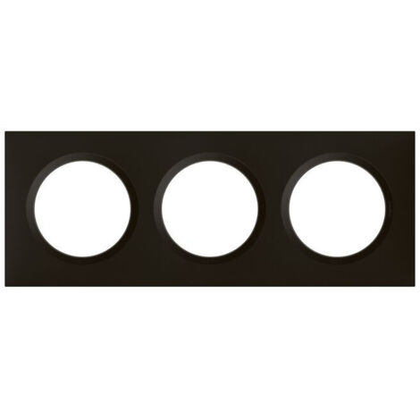 Legrand – Plaque de finition carrée 3 postes Dooxie – Finition noir velours – Rattrapage négatif jusqu'à 1,25 mm – Compatible 2 postes/4 modules (1/6)
