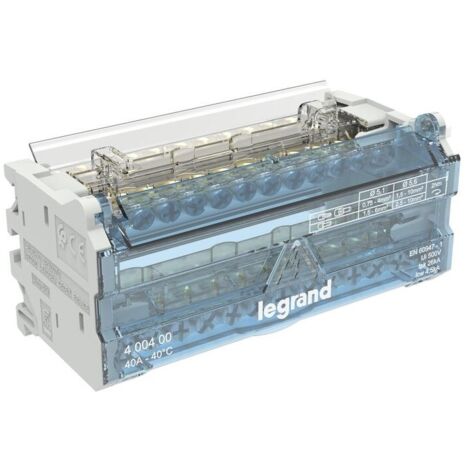 LEGRAND - RÉPARTITEUR MODULAIRE À BARREAUX ÉTAGÉS BIPOLAIRE 40A 12 DÉPARTS - 6 MODULES LEG400400