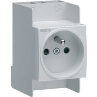 Hager – Prise de courant modulaire 16A 2P+T sans vis – Connexion rapide pour coffret électrique – Norme NF C 15-100 – Pour installations électriques