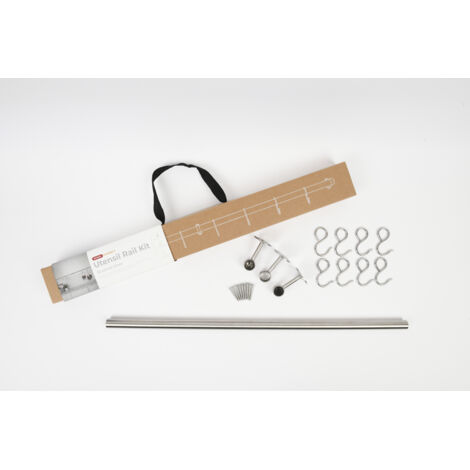 Rothley Brushed Steel Easy Fit Kitchen Utensil Rail Kit 60cm (1/4)