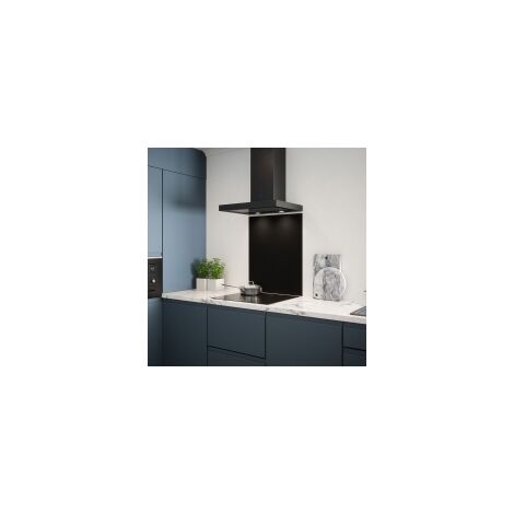 Matt Black Glass Kitchen Splashback 600mm x 750mm (1/2)