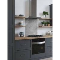House Beautiful Pietra Grey Glass Kitchen Splashback 600mm x 750mm - Grey