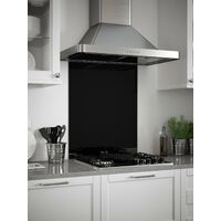 Black Gloss Glass Kitchen Splashback 600mm x 750mm - Black