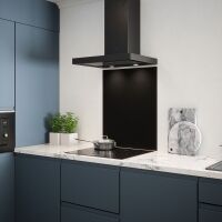 Matt Black Glass Kitchen Splashback 600mm x 750mm