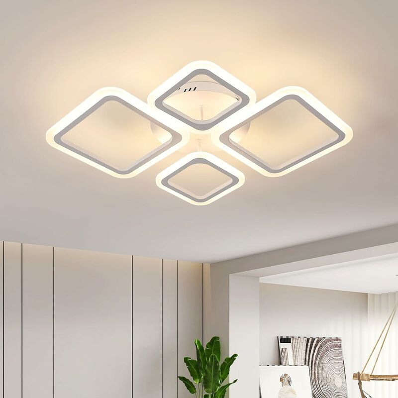 Delaveek Plafonnier LED Salon, 42W Luminaire Plafonnier Cuisine Moderne  4800lm, Lumière Chaude 3000k, Lampe de plafond Ronde pour Chambre Salon  Cuisine, Dia 40cm : : Luminaires et Éclairage