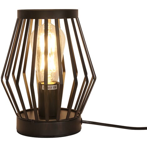 Universal - Jhy design cage metal lampe de table batterie alimentée lampe  sans fil décorative avec led Edison style ampoule pour la maison table  mariage chambre à coucher fête - Lampes à