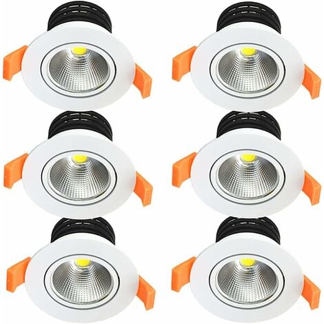 Pack spot encastrable fixe RT2012 LED 10W max bland + ampoule LED GU10 5W  blanc Chaud