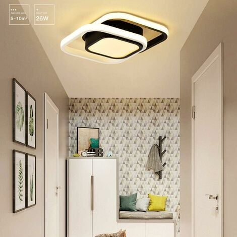 Plafonnier LED Moderne, 26W Lampe de Plafond, Luminaire Plafonnier 2080lm  pour Salon, Chambre, Cuisine, Couloir 3000K (Blanc Chaud) [Classe  énergétique A+++]