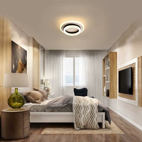 Plafonnier LED rond en métal acrylique pour salon chambre à coucher taille  S/M