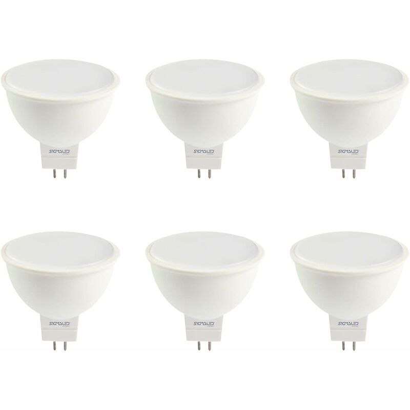 PACK 6 pezzi SPOT LED Faretto led MR16 GU5.3 - 5W (=40W) - 12V DC, luce  biancanaturale 4000K - LAMPADE LED