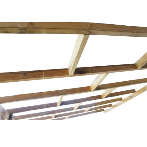 Toit Couv'Terrasse® en bois 3x4,9 m - Sans toit polycarbonate