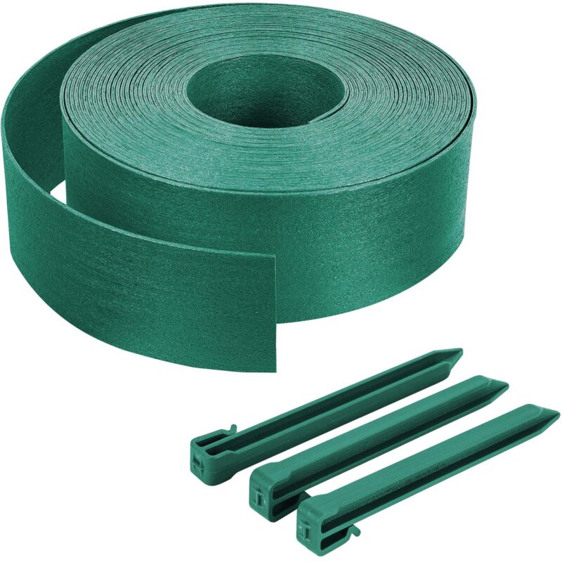 VEVOR Lot De 5 Bordures De Jardin En Acier Galvanisé Noir - Bordures Paysagères Métal 990x181mm Anti-Rouille