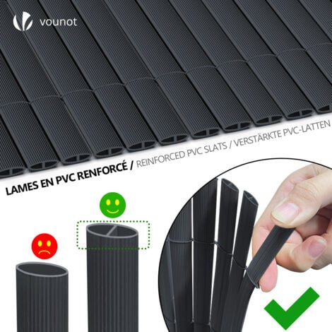 Canisse PVC brise vue ultra renforce avec attaches de fixation 80x300cm gris