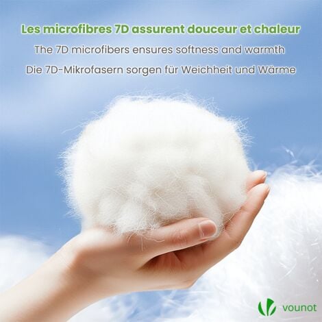 Couette tempérée 220x240cm 300gsm blanc - Couette chaude douce respirante en microfibre - Certifiée Oeko-Tex