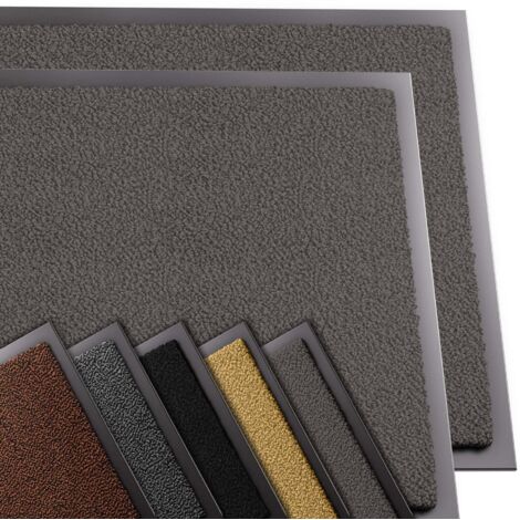Vounot – Lot de 2 tapis de porte rectangulaires 60x90cm – Antidérapants en polypropylène et vinyle – Imperméables et lavables – Couleur anthracite