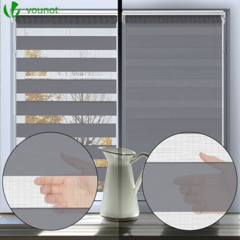 Store enrouleur jour nuit double 80x150cm Gris