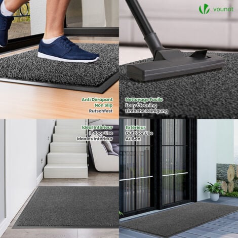 Tapis de porte paillasson 90x150 anthracite