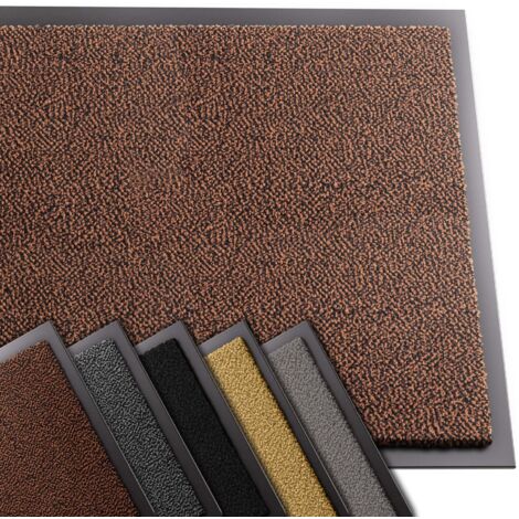 Vounot – Tapis de porte rectangulaire 60x90cm – Antidérapant en polypropylène – Lavable à 30° – Protection optimale des sols – Marron-Noir