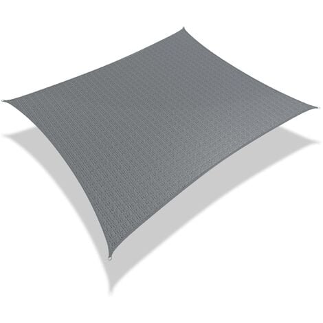 Voile d'ombrage Rectangulaire 3x2.5M Gris avec 24pcs kit de fixation