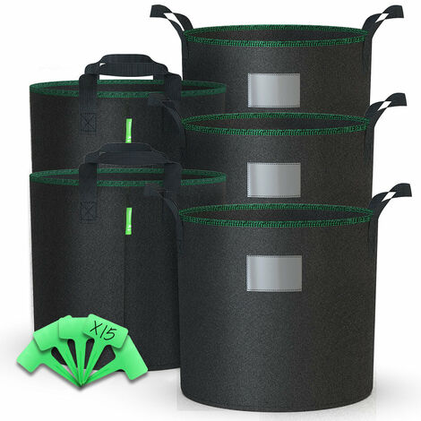 Vounot – Lot de 5 sacs de plantation non tissé 30L – Matériau respirable – Résistant au gel et UV – Poignées pour transport facile
