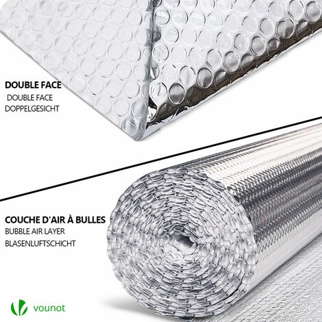 Isolant thermique a bulle double couche aluminium radiateur reflecteur 1.22x10m