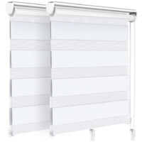 Vounot – Store enrouleur jour-nuit 90x150cm – Montage sans perçage – Tissu 100% polyester – 2 niveaux de transparence – Blanc