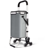 Chariot de Courses Pliable, 6 Roues Caddie Panier Montant escalier, 2 Chariot de Courses Pliable, 6 Roues Caddie Panier Montant escalier, 2