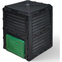 Vounot – Composteur de jardin 300L – Matériaux recyclés résistants aux intempéries – Ouverture pratique pour compost – Dimensions 58 x 58 x 80 cm