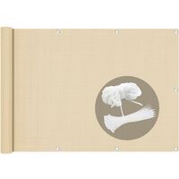 Brise vue pour balcon HDPE Renforcé 230GR/M2 600x90cm beige