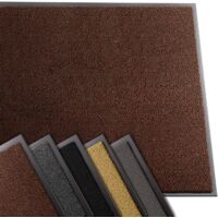 Vounot – Tapis de porte rectangulaire 90x150cm – Antidérapant, lavable, imperméable – Polypropylène et vinyle – Marron-Noir