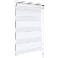 Vounot – Store enrouleur jour-nuit 80x150cm – Installation sans perçage – Tissu 100% polyester – Obscurité réglable – Blanc
