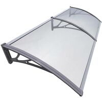 Vounot – Marquise auvent porte d'entrée 200x80cm – Polycarbonate 6mm résistant aux UV – Cadre en aluminium renforcé – Installation facile