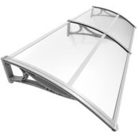 Auvent de porte d'entrée marquise 200x80 cm transparent en Polycarbonate anti-UV