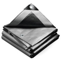 Vounot – Bâche de protection en polyéthylène 240g/m² – 3x4m gris – Imperméable et anti-UV – Œillets en aluminium tous les 100cm
