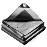 Bâche de Protection en Polyéthylène resistant et impermeable 240g/m² gris et noir 1.5x6m