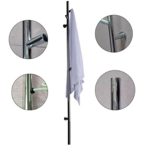 Badheizkörper Elektrisch Handtuchheizkörper Elektrisch 1525×65mm Heizkörper Heizung 304 Edelstahl Handtuchwärmer Wandmontage Handtuchtrockner mit 3 Haken, Plug In, Chrom